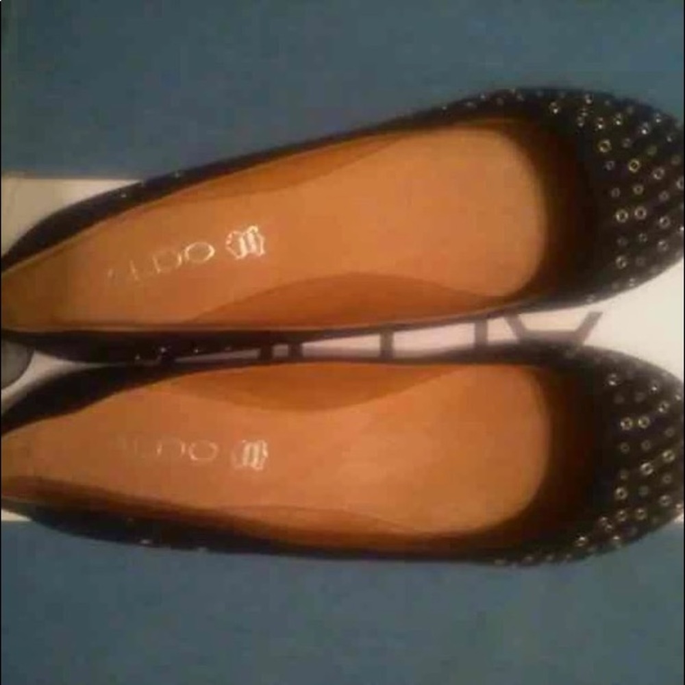 ALDO Black Grommets Ballet Flats Size 7.5